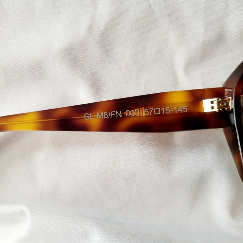 Auth Saint Laurent Brown‎ Tortoiseshell Sunglasses
